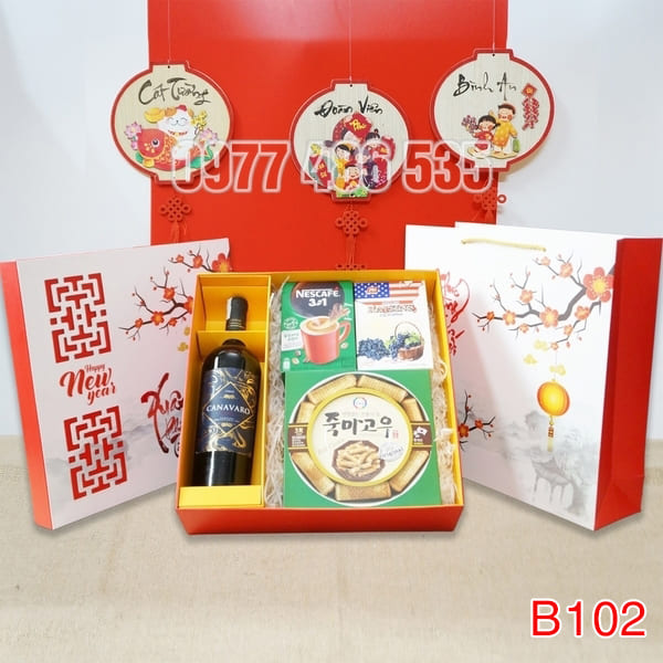 Hộp Quà Tết In Logo IQT032 - Quà Tặng 102