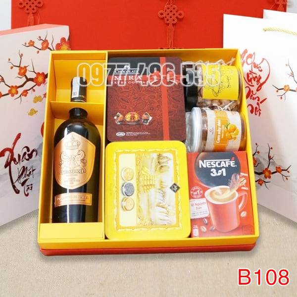 Hộp Quà Tết In Logo IQT038