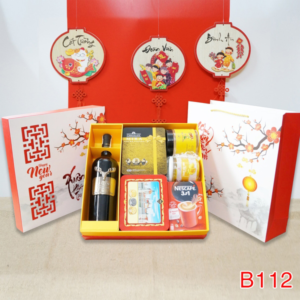 Hộp Quà Tết In Logo IQT042 - Quà Tặng 102