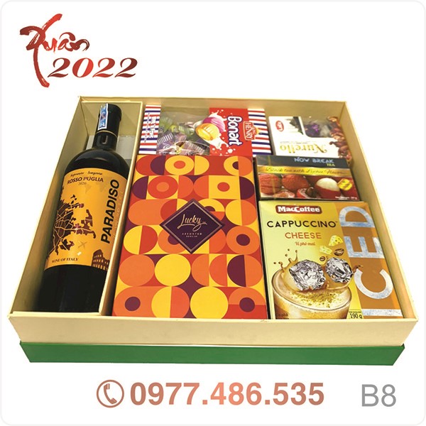 Hộp quà tết QT22008 - Quà Tặng 102